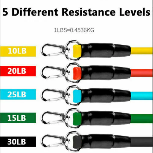 11 Piece Fitness Resistance Bands Exercise Set - Image 5