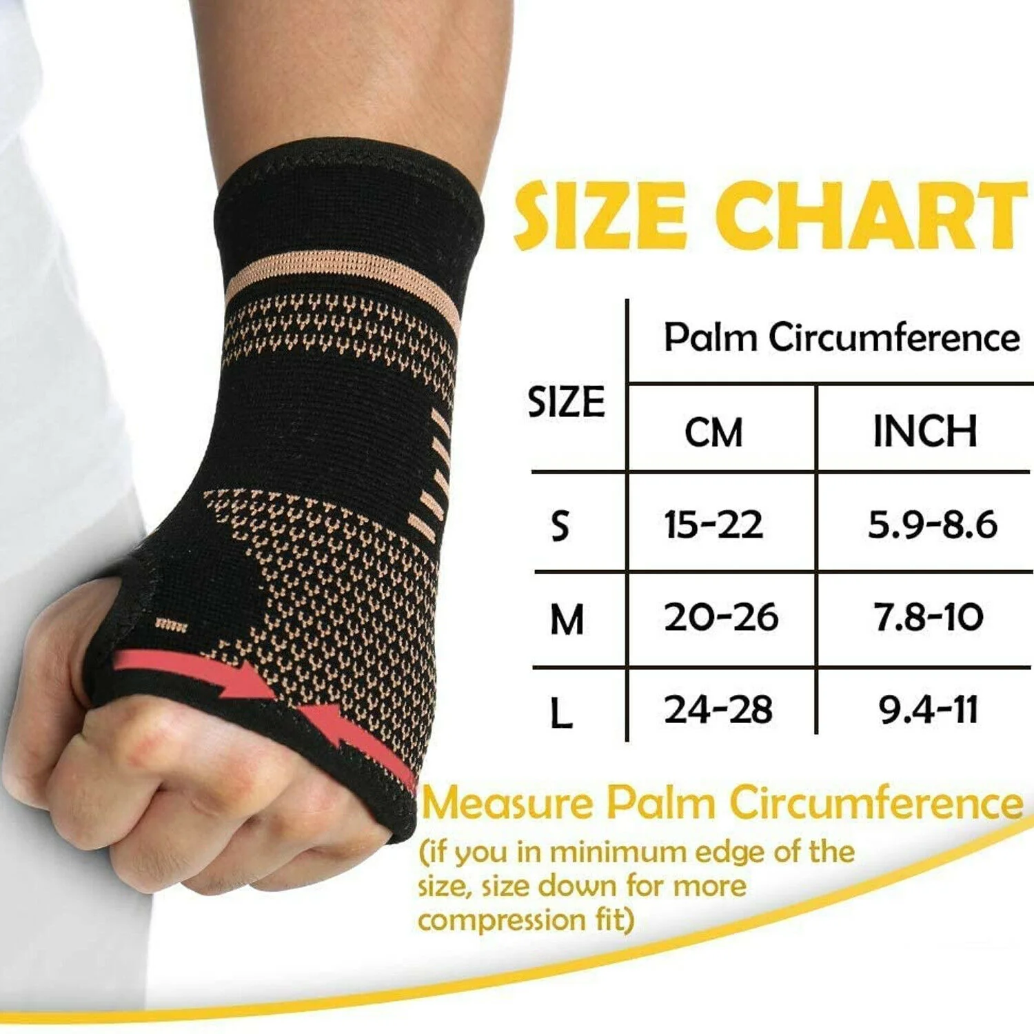 Copper Wrist + Hand Compression Brace - Image 11