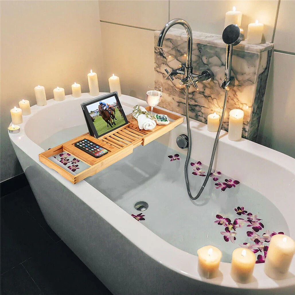 Expandable Bamboo Bath Caddy - Image 5
