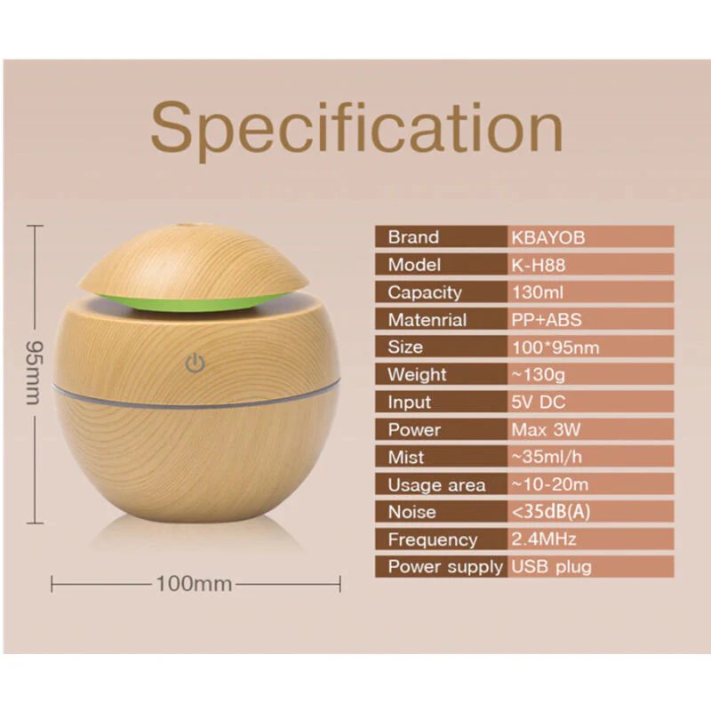 Mini Wood Grain Aromatherapy Diffuser - Image 3