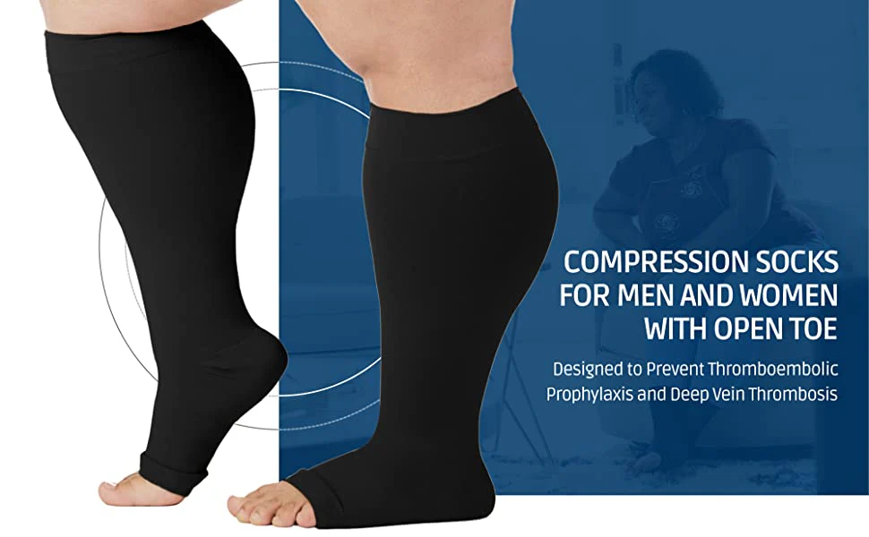 Plus sized Open Toe Compression Socks - Image 5